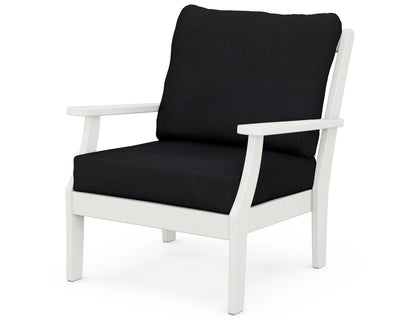 POLYWOOD® Braxton Deep Seating Chair in Vintage White / Midnight Linen