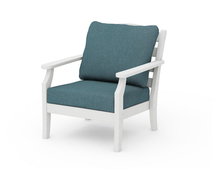 Draper James™ by  POLYWOOD® Savannah Deep Seating Chair in White / Ocean Teal