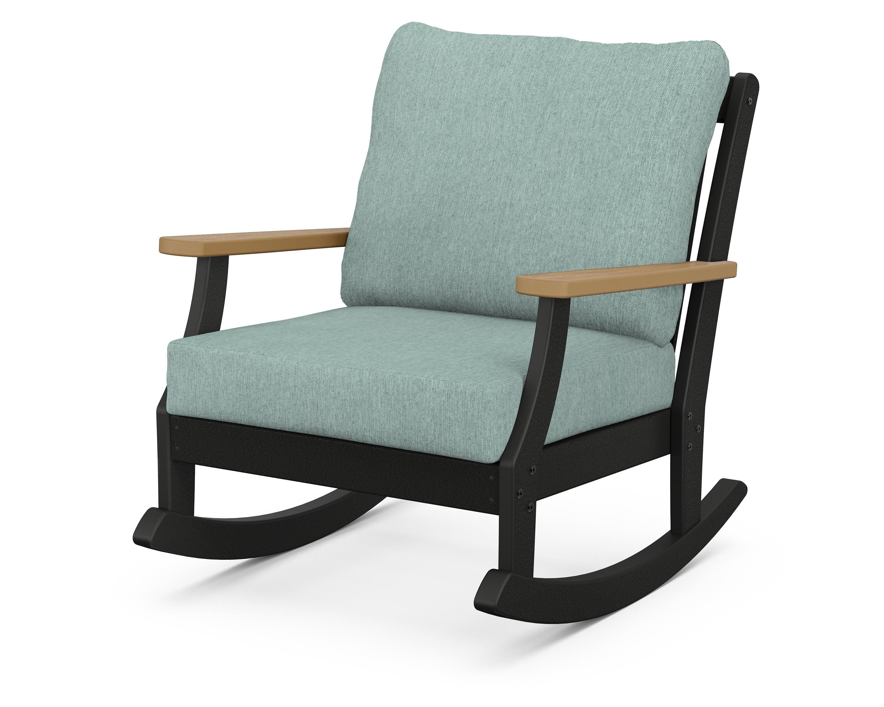 POLYWOOD® Braxton Deep Seating Rocking Chair in Black / Natural / Glacier Spa