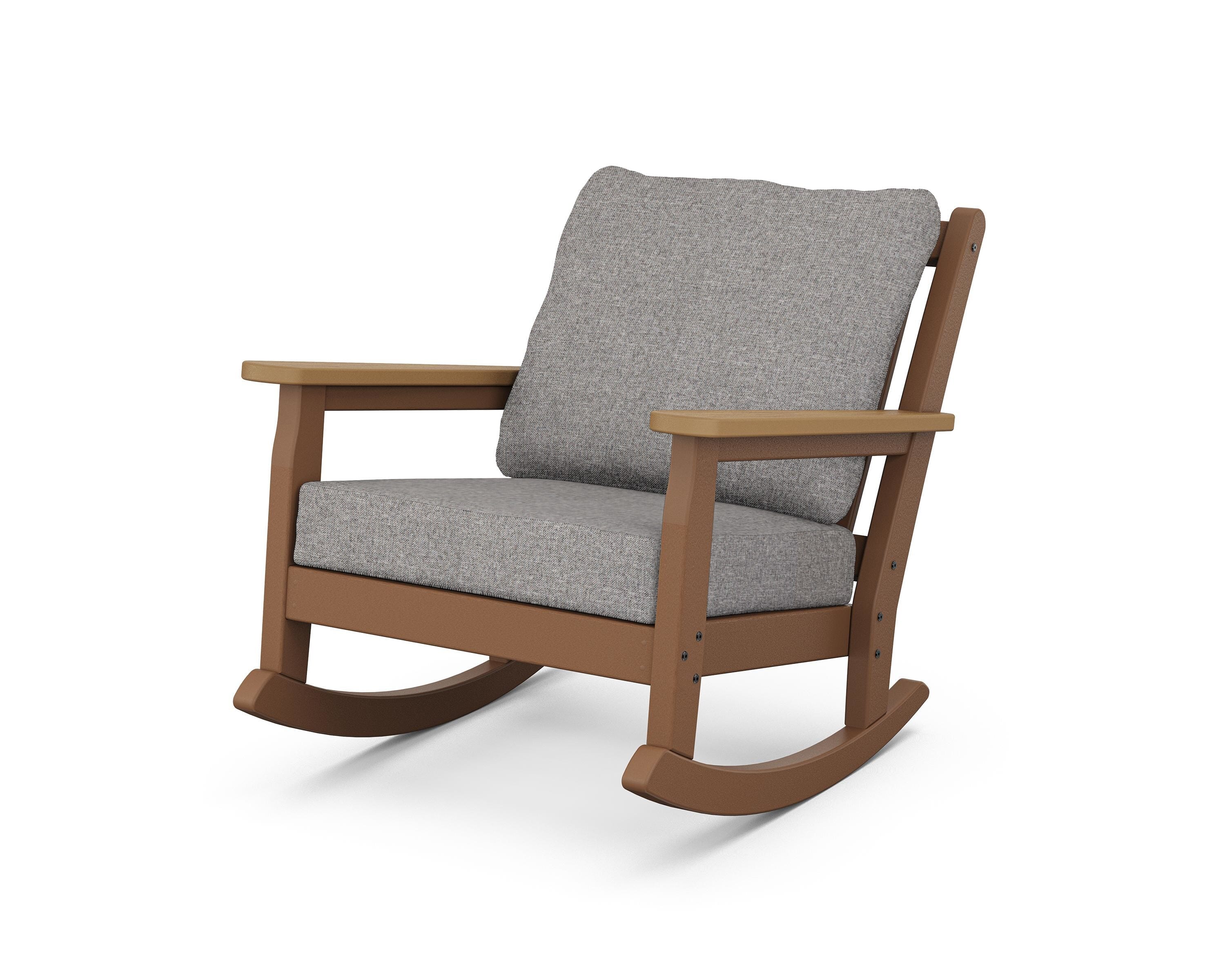 POLYWOOD® Chippendale Deep Seating Rocking Chair in Teak / Natural / Grey Mist