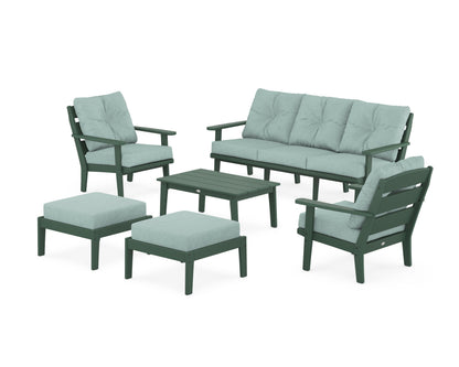 POLYWOOD® Lakeside 6-Piece Lounge Sofa Set in Green / Glacier Spa