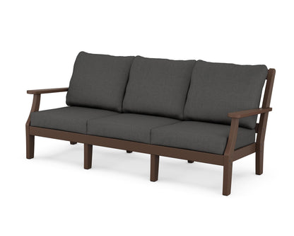 Martha Stewart by POLYWOOD® Chinoiserie Deep Seating Sofa in Mahogany / Spectrum Carbon