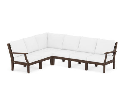 POLYWOOD® Braxton Modular 6-Piece Deep Seating Set in Mahogany / Natural
