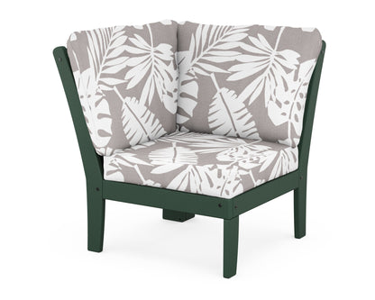 POLYWOOD® Braxton Modular Corner Chair in Green / Leaf Grey Mist