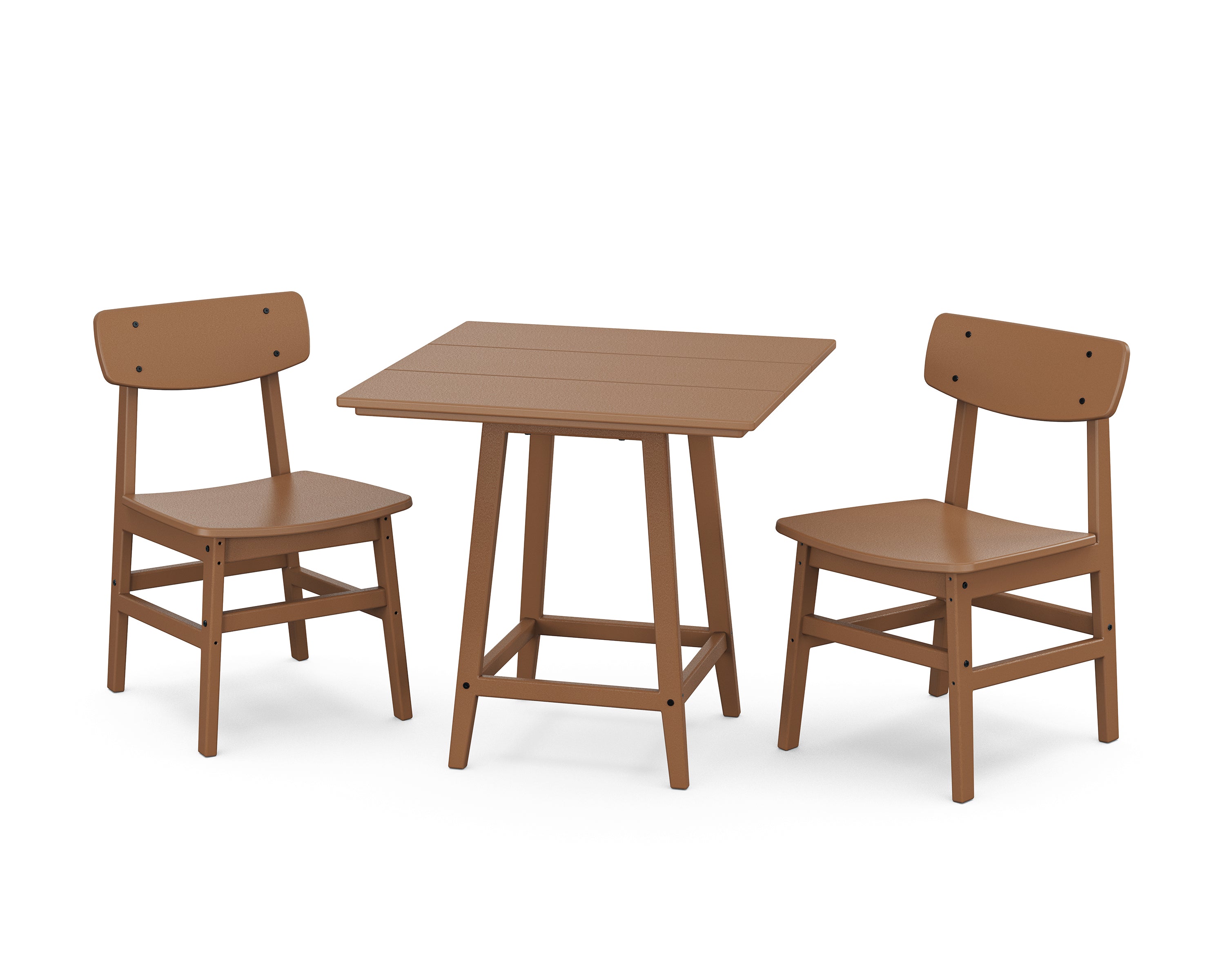 POLYWOOD® Modern Studio Urban Chair 3-Piece Bistro Dining Set in Teak