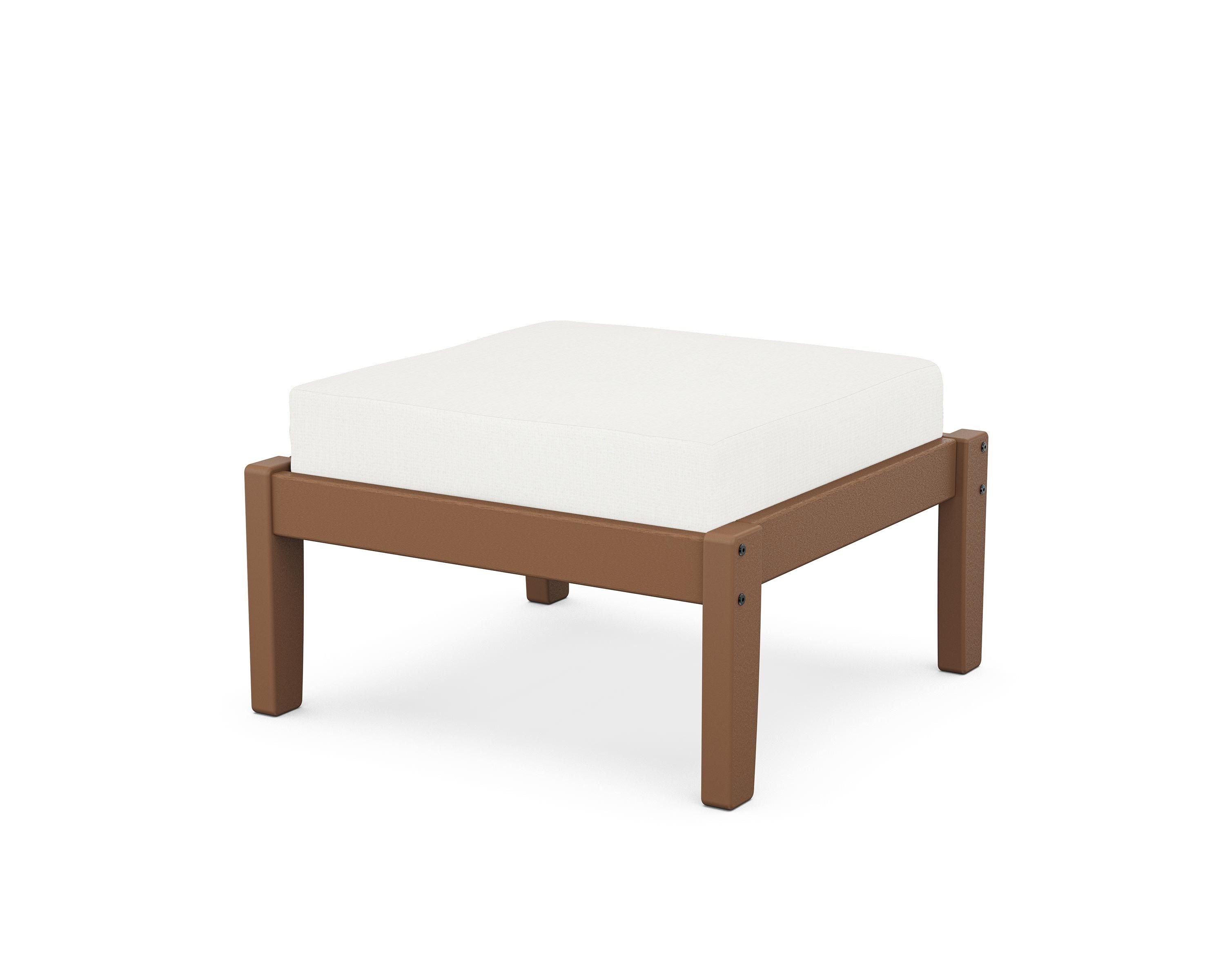 Unbranded Deep Seating Ottoman in Teak / Natural Linen