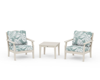 Draper James™ by  POLYWOOD® Savannah 3-Piece Deep Seating Set in Sand / Leaf Glacier Spa