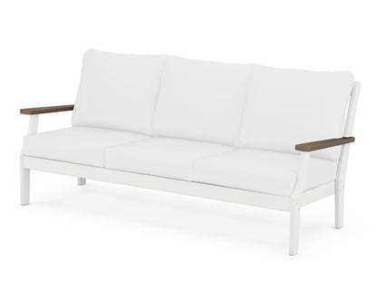 POLYWOOD® Braxton Deep Seating Sofa in White / Kona / Natural