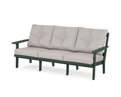POLYWOOD® Prairie Deep Seating Sofa in Green / Dune Burlap