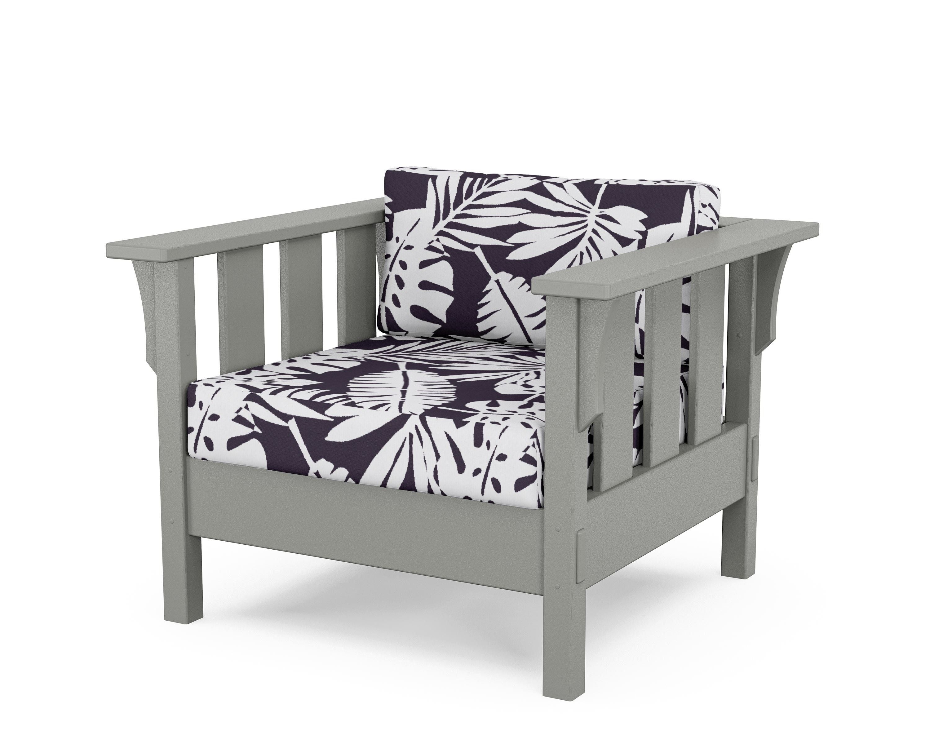 Martha Stewart by POLYWOOD® Acadia Deep Seating Chair in Slate Grey / Leaf Navy