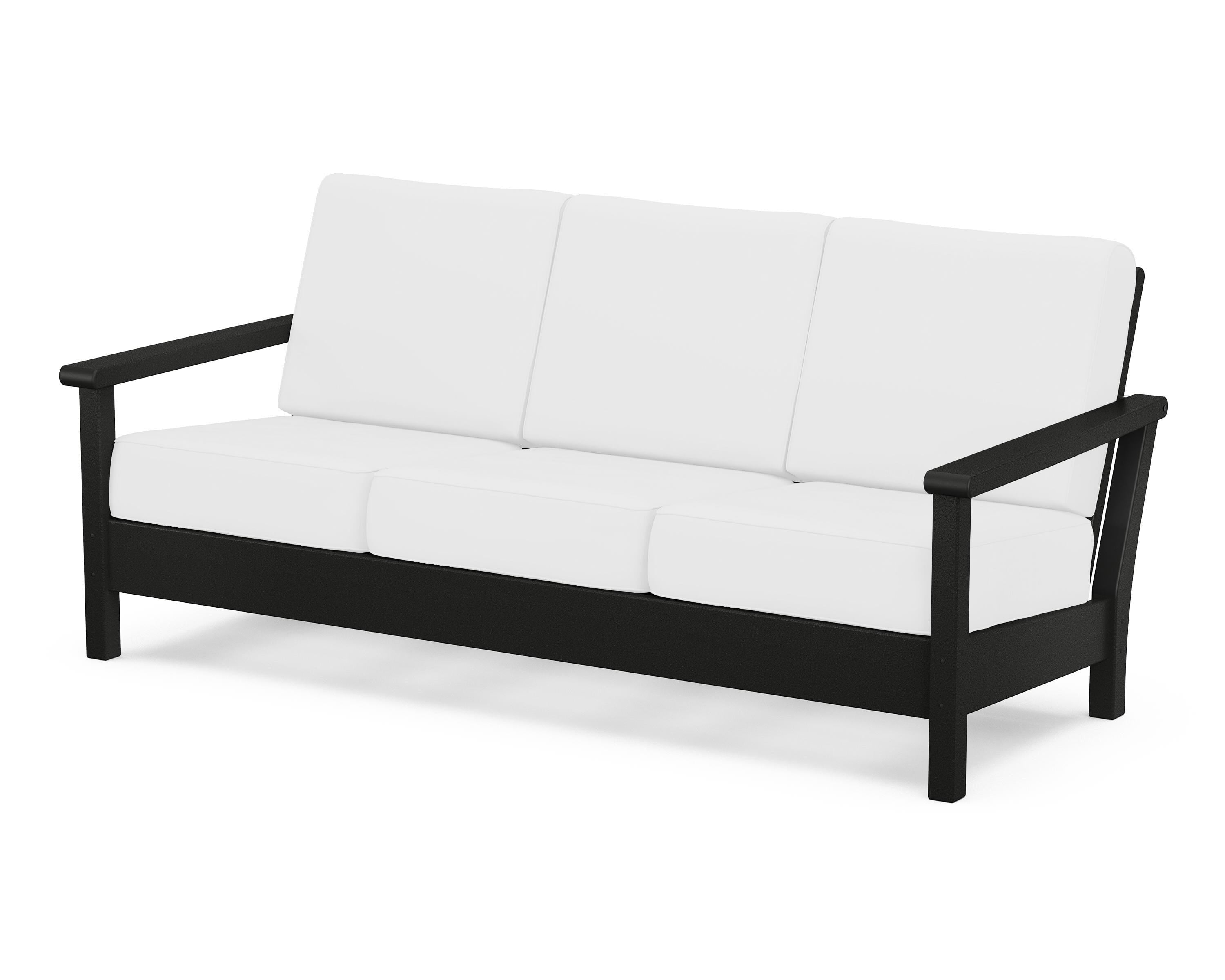 POLYWOOD® Harbour Deep Seating Sofa in Black / Natural
