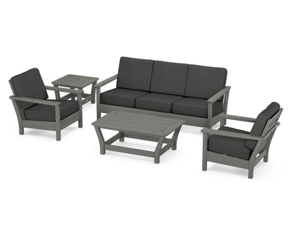 POLYWOOD® Harbour 5-Piece Deep Seating Set in Slate Grey / Spectrum Carbon
