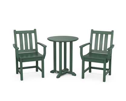 POLYWOOD® Traditional Garden 3-Piece Round Bistro Dining Set in Green
