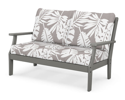 POLYWOOD® Braxton Deep Seating Loveseat in Slate Grey / Leaf Grey Mist