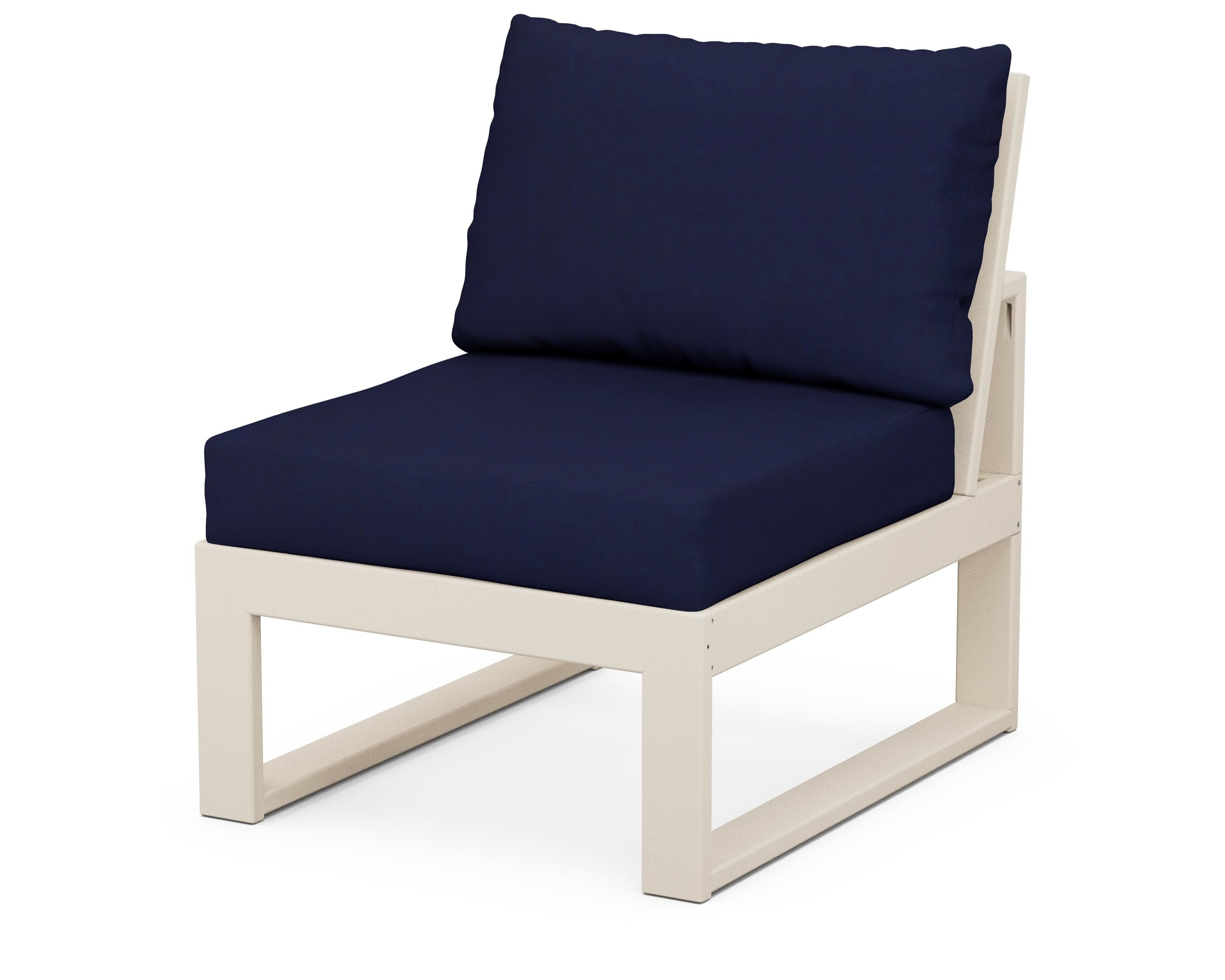 Unbranded Modular Armless Chair in Sand / Navy