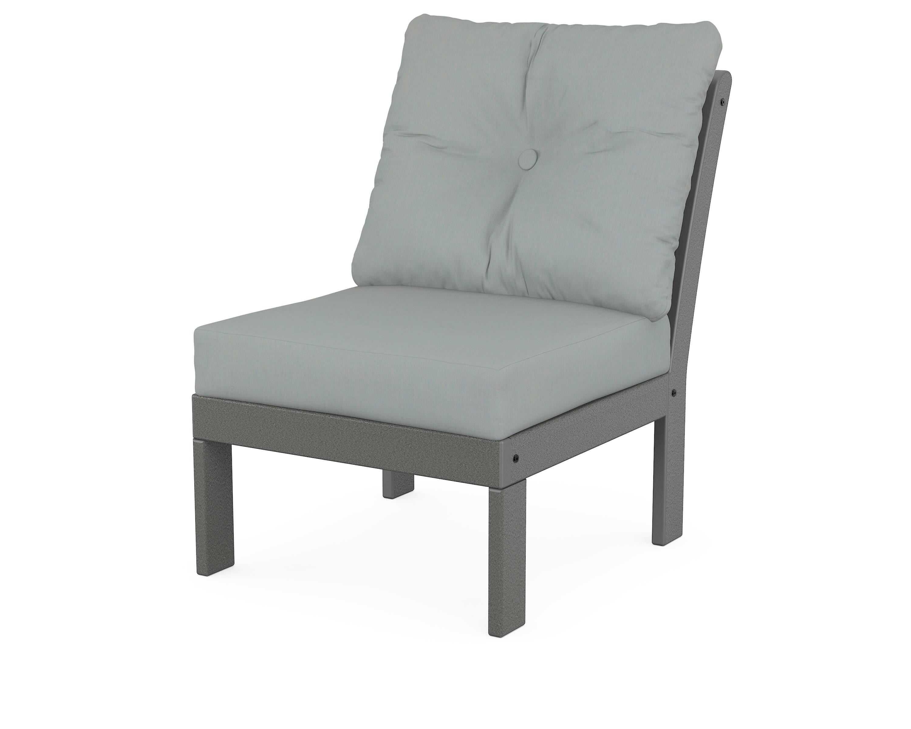 POLYWOOD® Vineyard Modular Armless Chair in Slate Grey / Spa