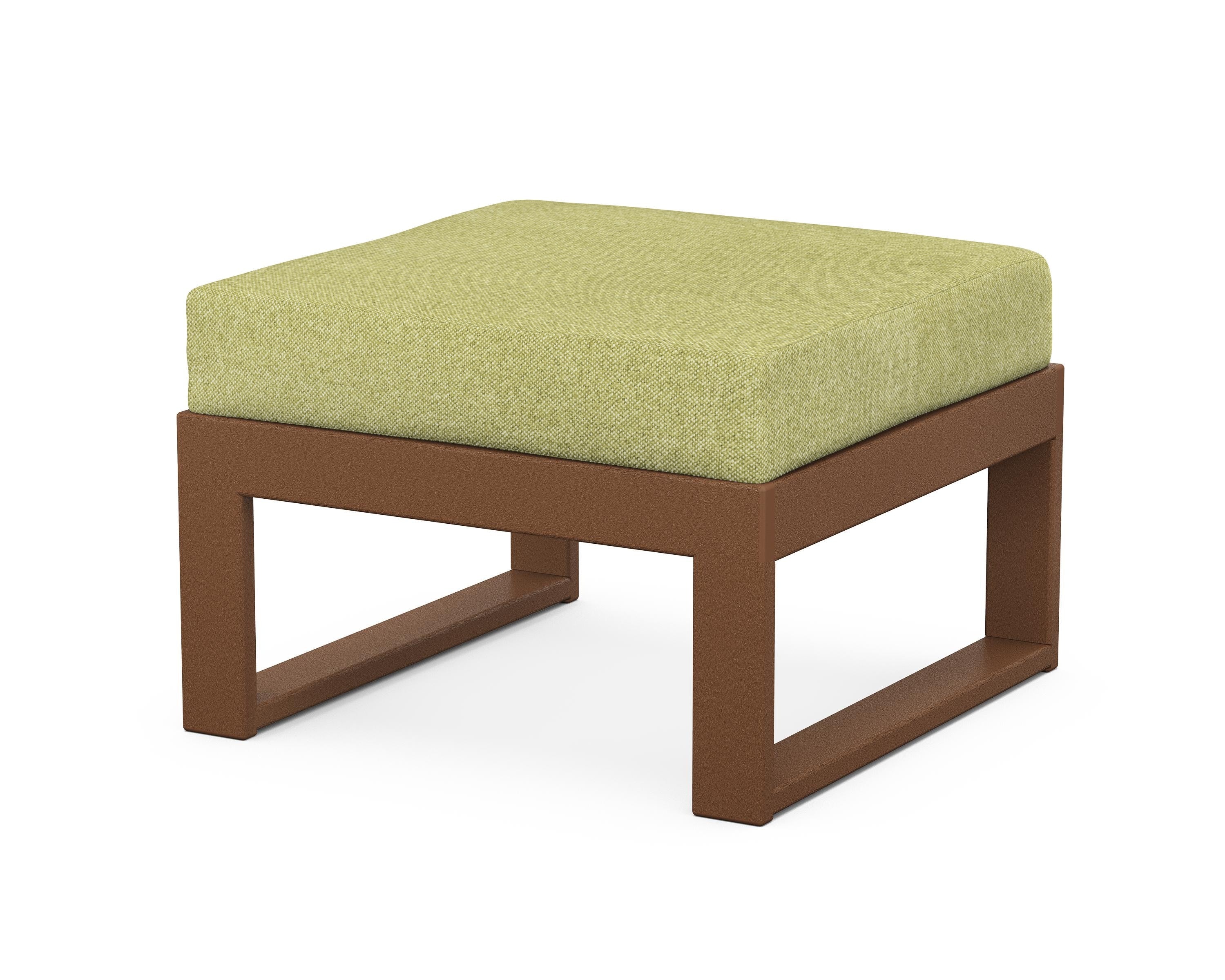 Unbranded Modular Ottoman - Modern in Teak / Chartreuse Boucle