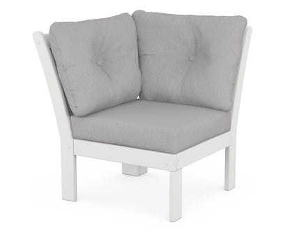 POLYWOOD® Vineyard Modular Corner Chair in White / Granite