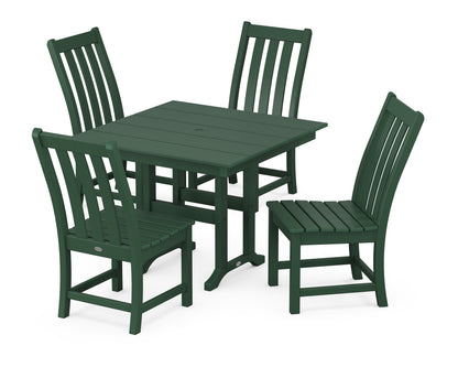 POLYWOOD® Vineyard Side Chair 5-Piece Farmhouse Dining Set in Green