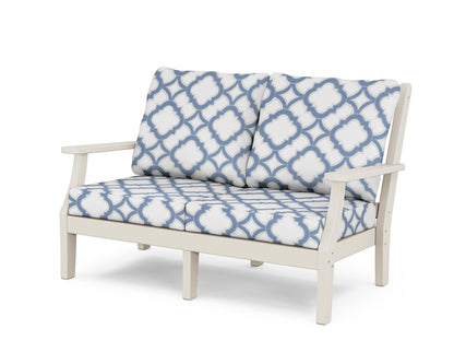 Country Living Wovendale Deep Seating Loveseat in Sand / Trellis Sky Blue