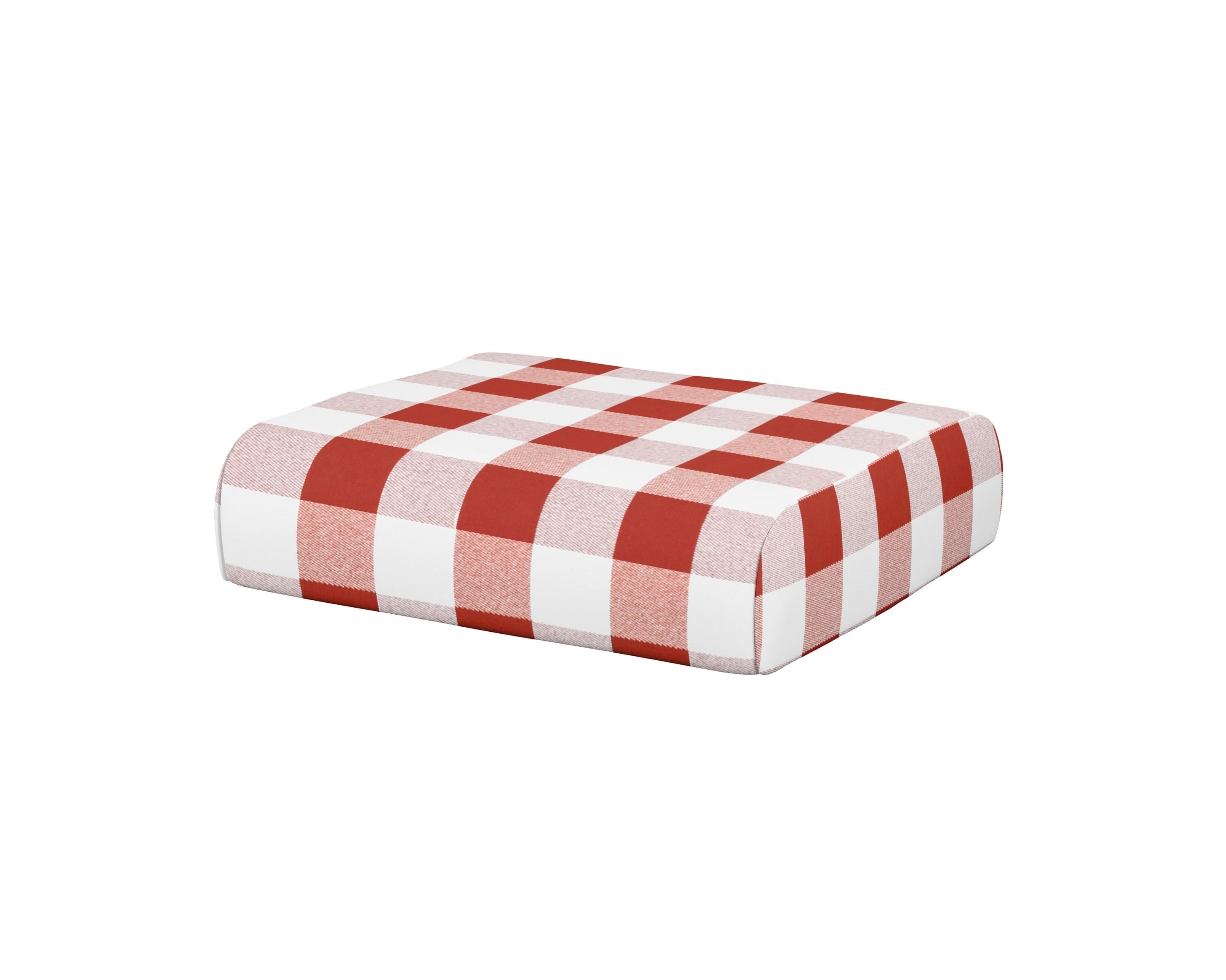 POLYWOOD® Club Ottoman Cushion in Buffalo Plaid Crimson
