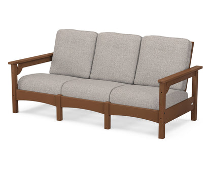 POLYWOOD® Club Sofa in Teak / Weathered Tweed