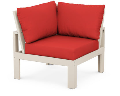 Unbranded Modular Corner Chair in Sand / Crimson Linen