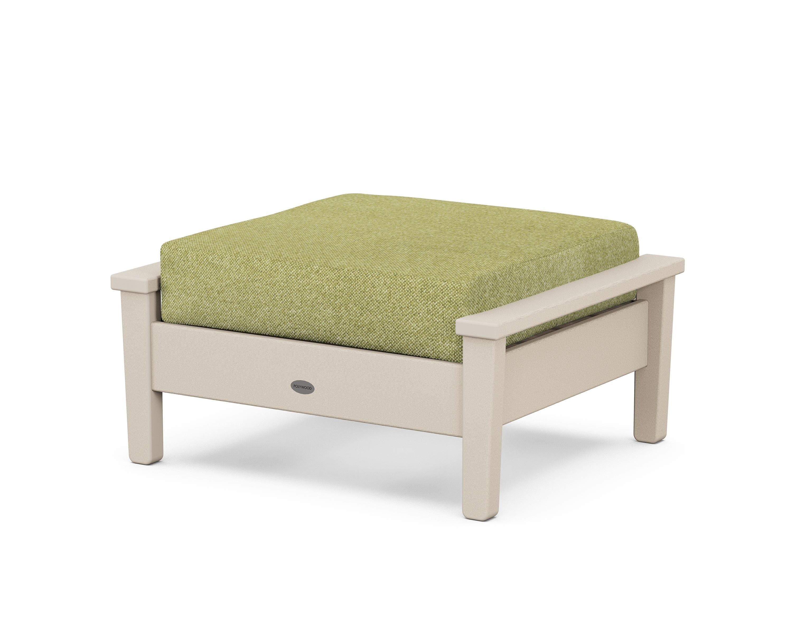POLYWOOD® Prescott Deep Seating Ottoman in Sand / Chartreuse Boucle