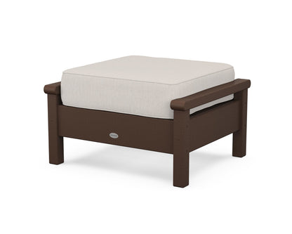 POLYWOOD® Harbour Deep Seating Ottoman in Mahogany / Cast Ash