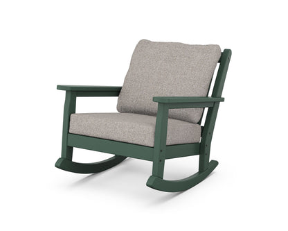 POLYWOOD® Chippendale Deep Seating Rocking Chair in Green / Weathered Tweed