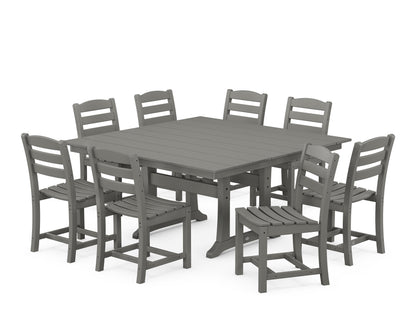 POLYWOOD® La Casa Café 9-Piece Farmhouse Trestle Dining Set in Slate Grey