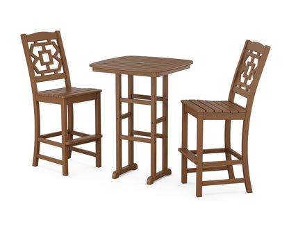 Martha Stewart by POLYWOOD® Chinoiserie 3-Piece Bar Set in Teak