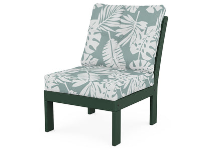 POLYWOOD® Vineyard Modular Armless Chair in Green / Leaf Glacier Spa