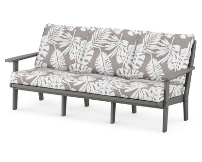 POLYWOOD® Lakeside Deep Seating Sofa in Slate Grey / Leaf Grey Mist
