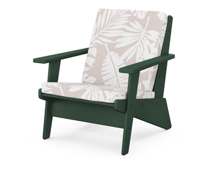 POLYWOOD® Riviera Modern Lounge Chair in Green / Leaf Dune Burlap