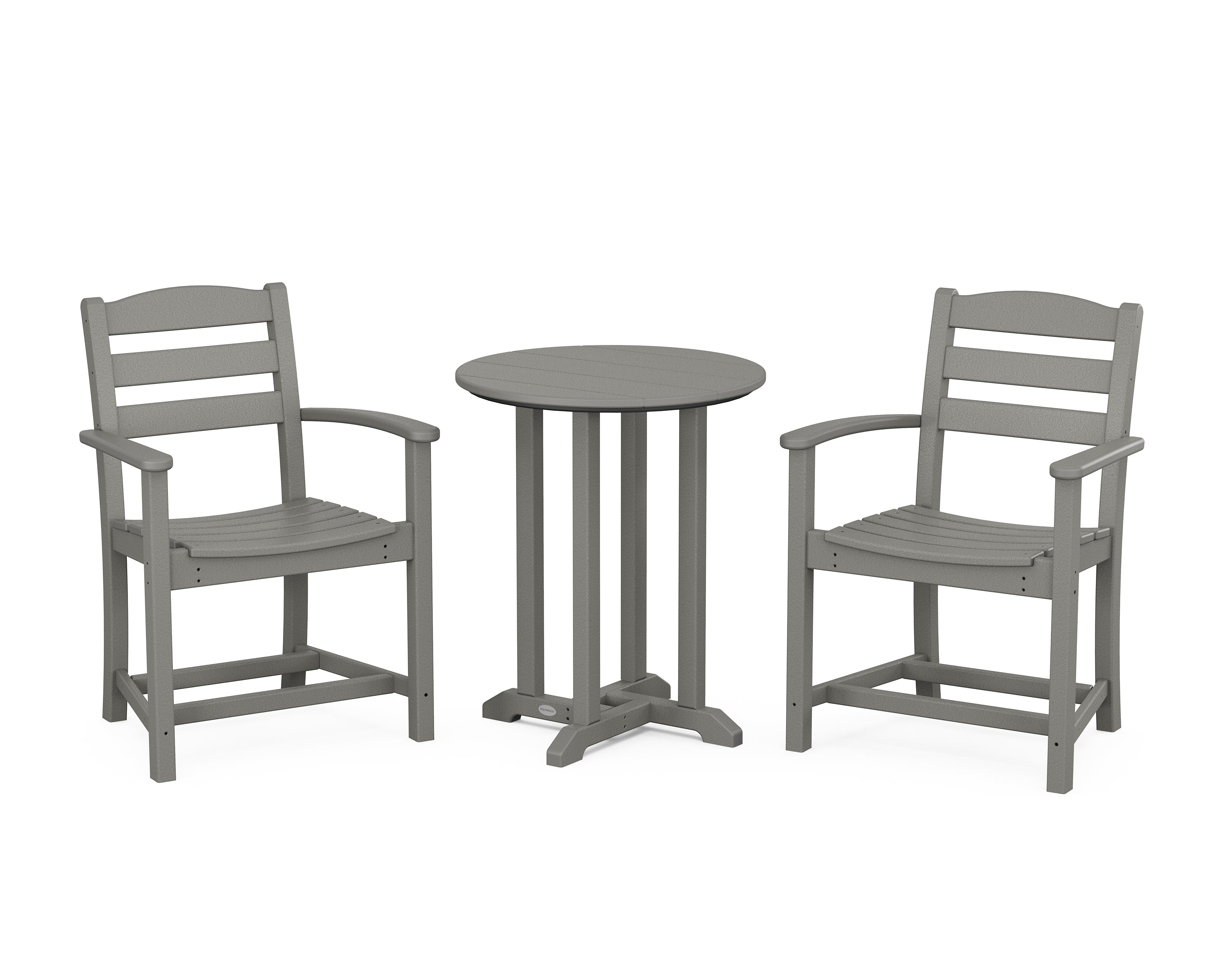 POLYWOOD® La Casa Café 3-Piece Round Bistro Dining Set in Slate Grey