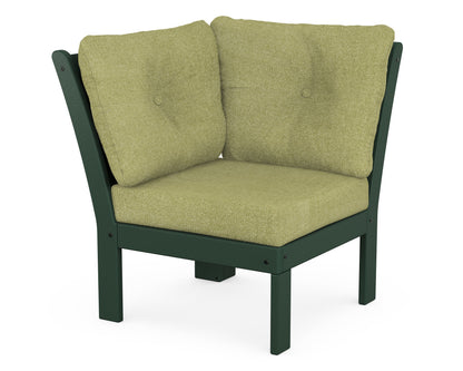 POLYWOOD® Vineyard Modular Corner Chair in Green / Chartreuse Boucle