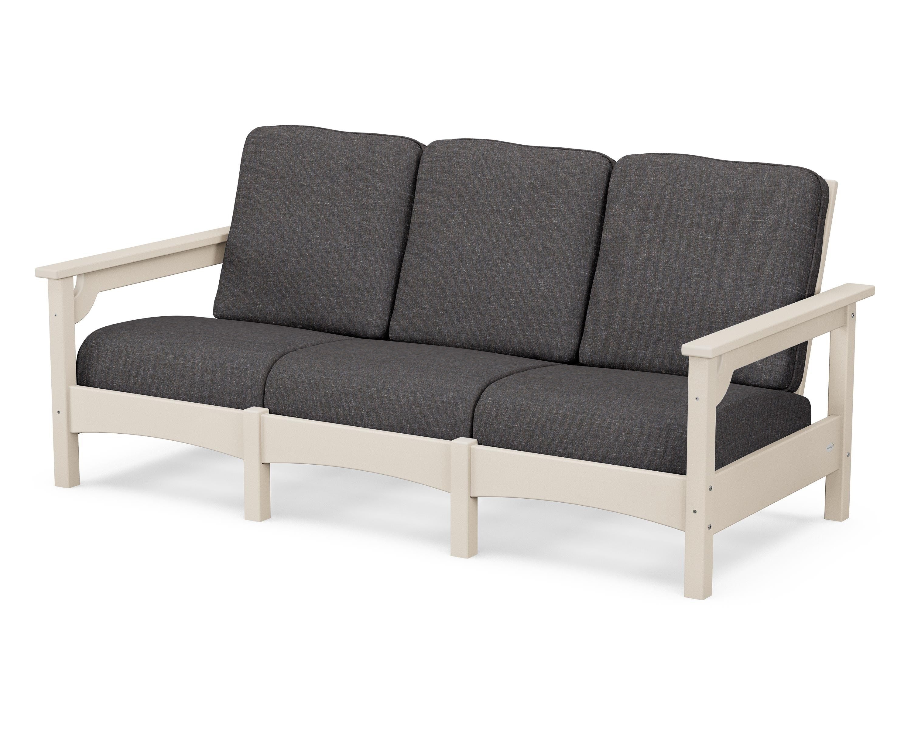 POLYWOOD® Club Sofa in Sand / Ash Charcoal