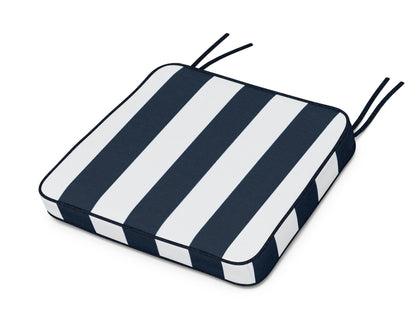 Martha Stewart by POLYWOOD® Chinoiserie Arm Chair Seat Cushion in Cabana Stripe Marine Indigo