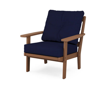POLYWOOD® Prairie Deep Seating Chair in Teak / Navy