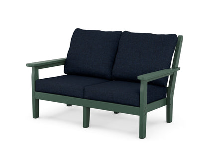 POLYWOOD® Chippendale Deep Seating Loveseat in Green / Marine Indigo