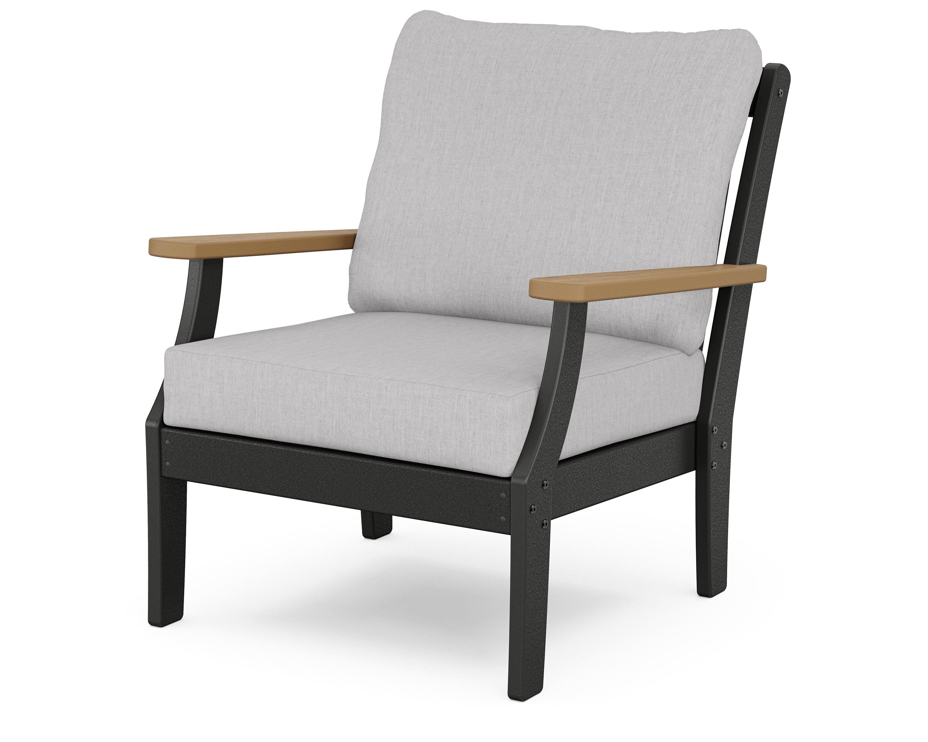 POLYWOOD® Braxton Deep Seating Chair in Black / Natural / Granite