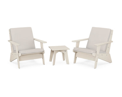 POLYWOOD® Riviera Modern Lounge 3-Piece Set in Sand / Cast Ash