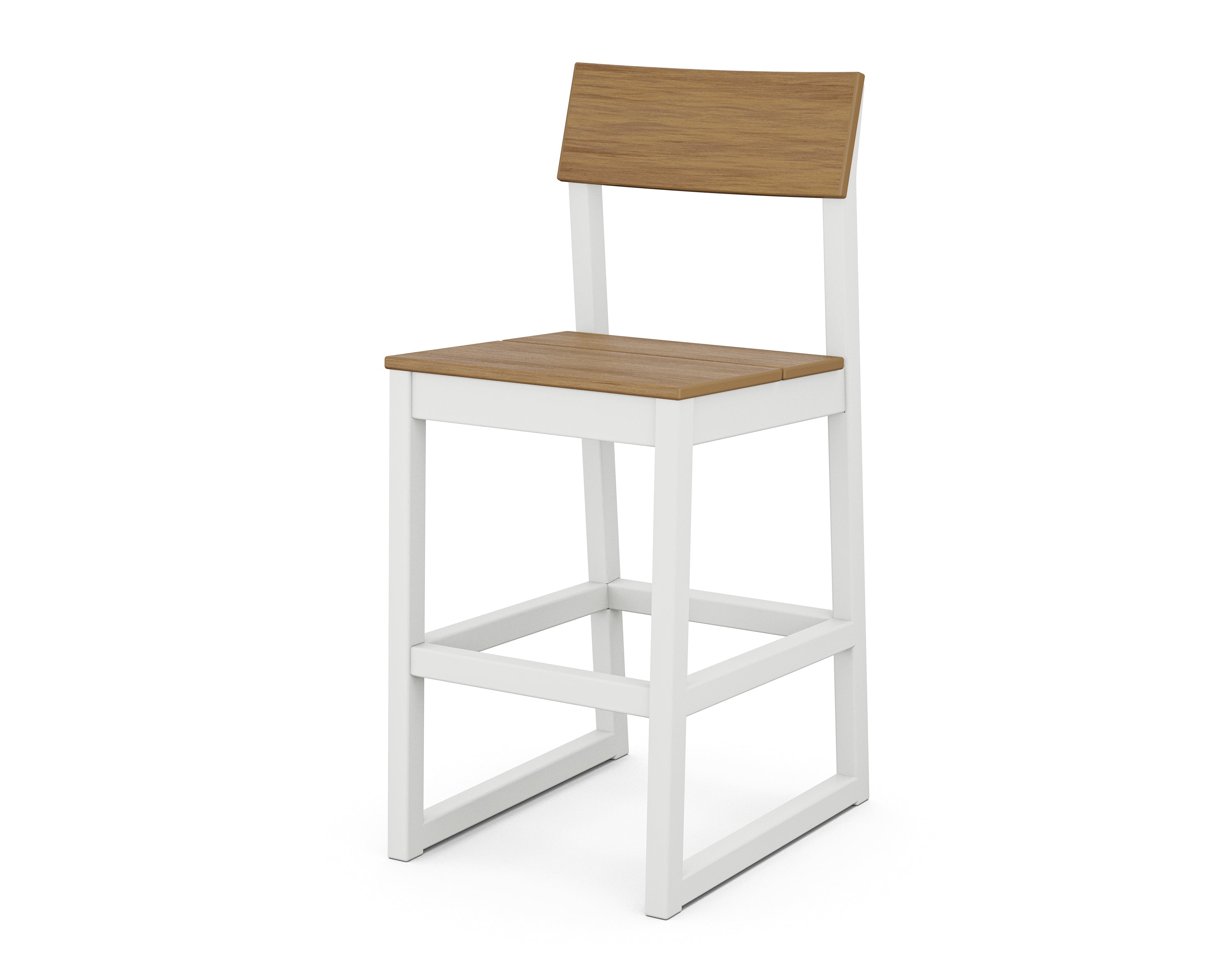 POLYWOOD® EDGE Bar Side Chair in White / Natural
