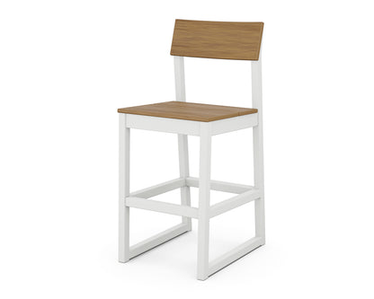 POLYWOOD® EDGE Bar Side Chair in White / Natural