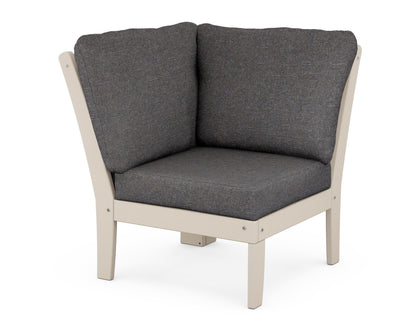 POLYWOOD® Braxton Modular Corner Chair in Sand / Ash Charcoal