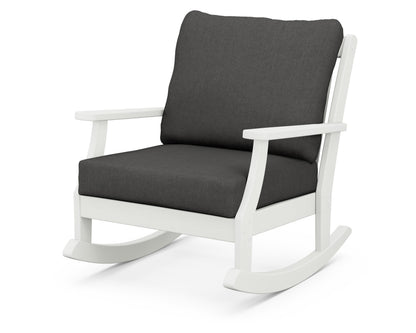 POLYWOOD® Braxton Deep Seating Rocking Chair in Vintage White / Spectrum Carbon
