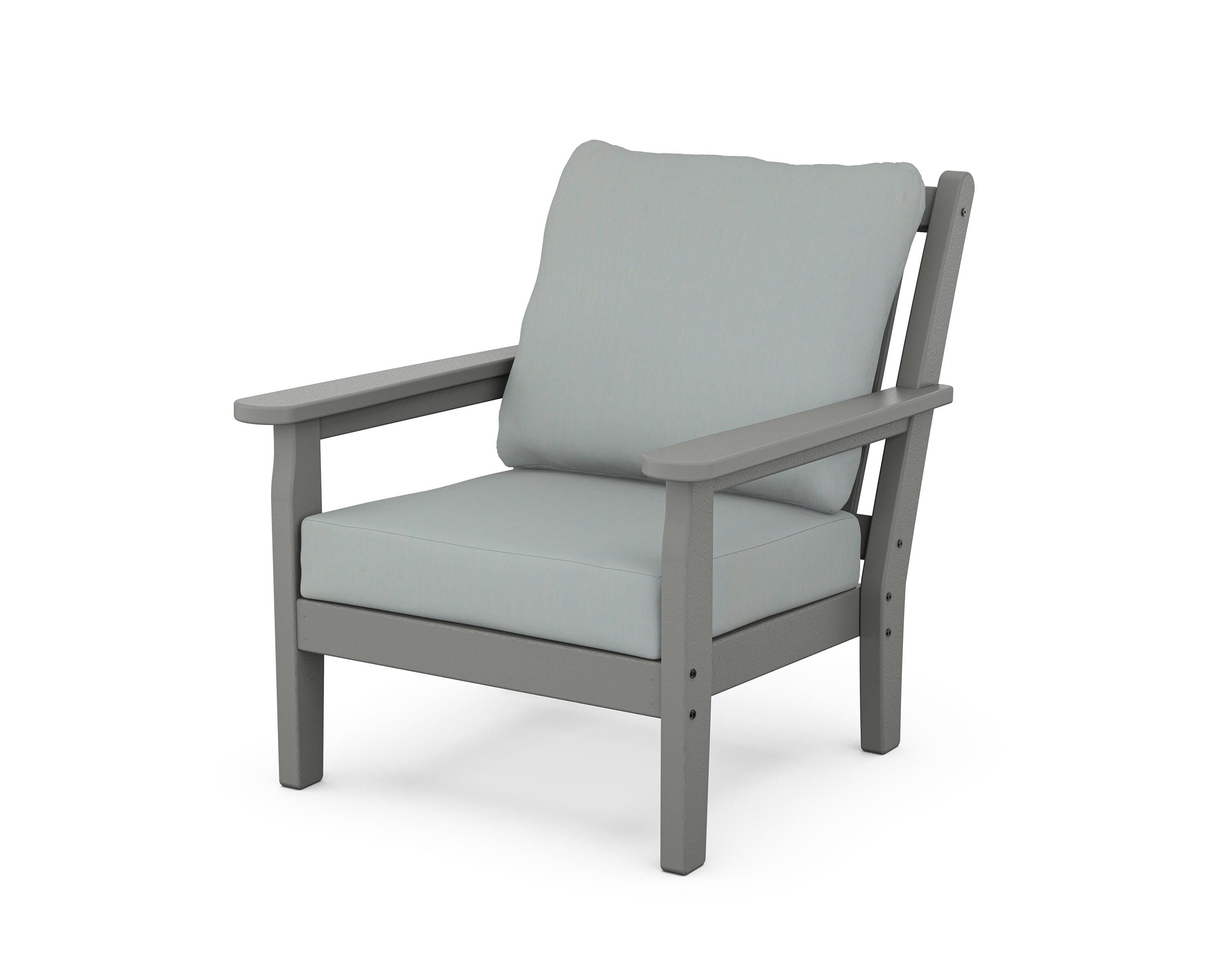 POLYWOOD® Chippendale Deep Seating Chair in Slate Grey / Spa