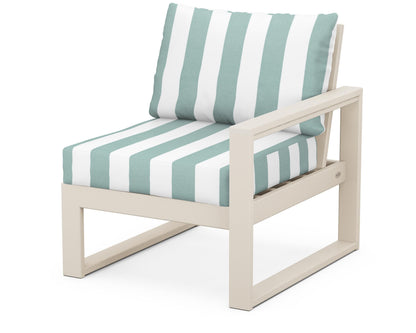 POLYWOOD® EDGE Modular Right Arm Chair in Sand / Cabana Stripe Glacier Spa