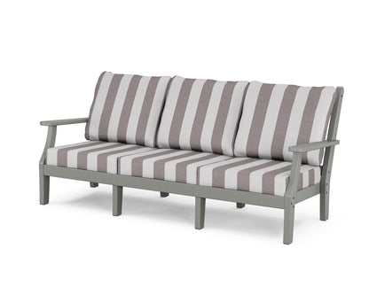 Country Living Wovendale Deep Seating Sofa in Slate Grey / Cabana Stripe Grey Mist